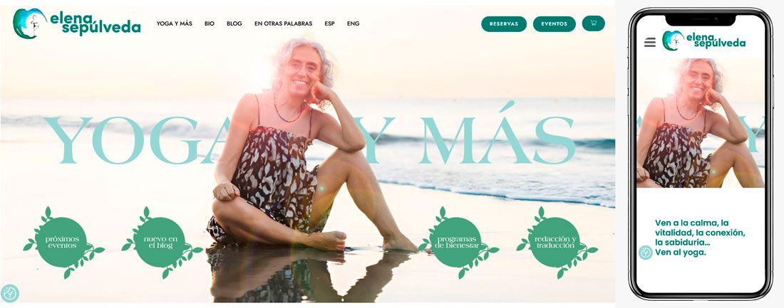 Página web de clases de yoga de Elena Sepúlveda diseñada por The Webmaster